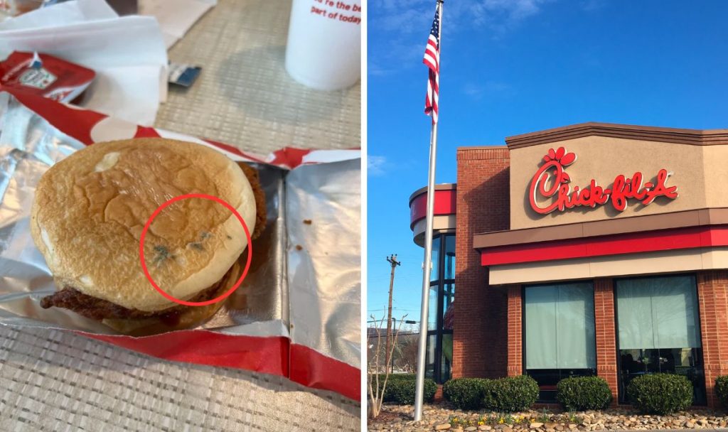 Fuming fast-food fan wants to sue for £3billion over mouldy chicken burger Chick-Fil-A