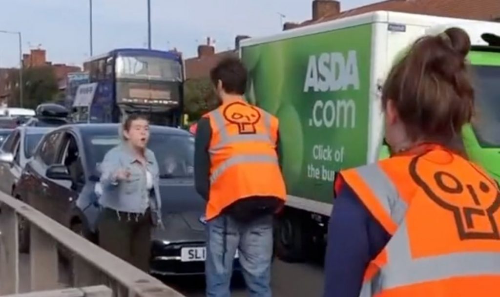 Mum racing her sick baby to hospital blocked by eco-idiots from Just Stop Oil Just Stop Oil